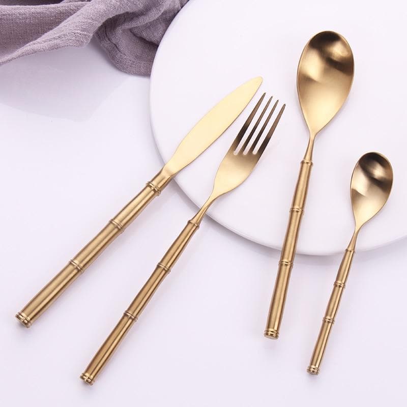 Gold Cutlery Set Stainless Steel Cutlery Set Western Food Tableware Luxury Metal Fork Teaspoon Knife Cutlery Set tableware