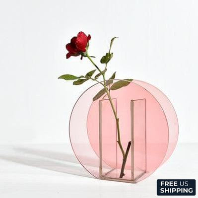 Pink Acrylic vase round
