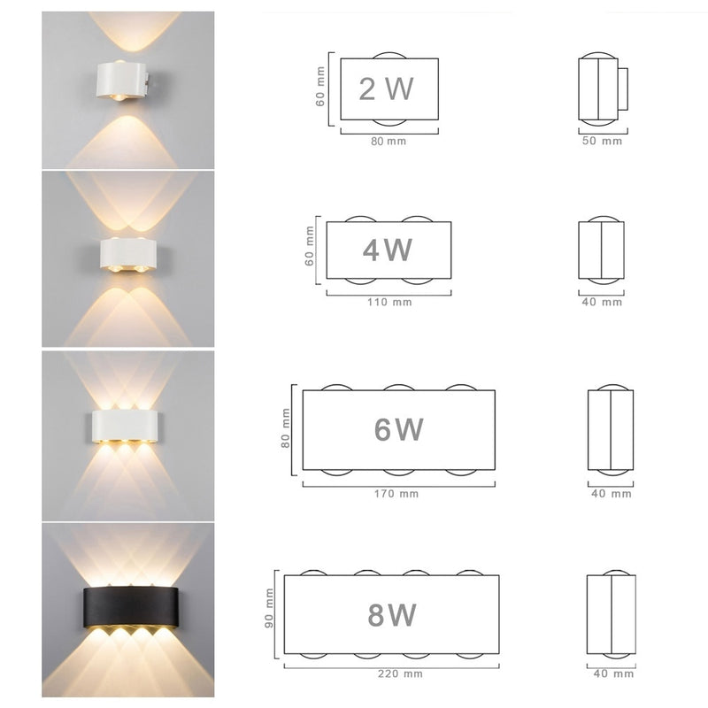 cube white LED indoor outdoor wall light