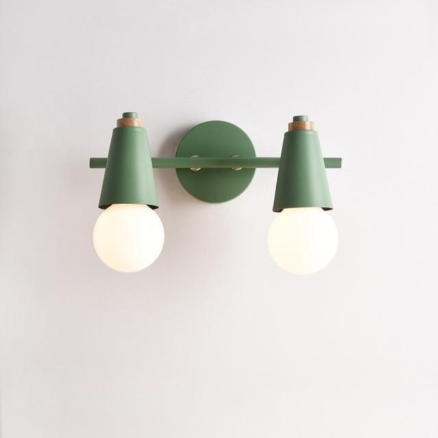 two light wall lamp green