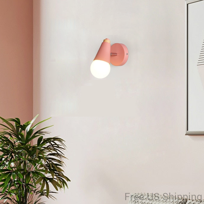 pink cone sconce wall lamp