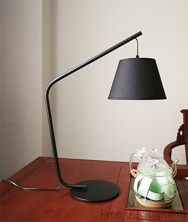 Black Linen & Metal LED Table & Floor Lamp Minimalist modern designer lamp