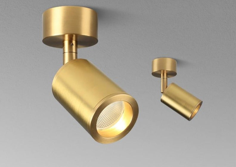Round Warm Light Polished Copper Steel adjustable Angle Spot Light