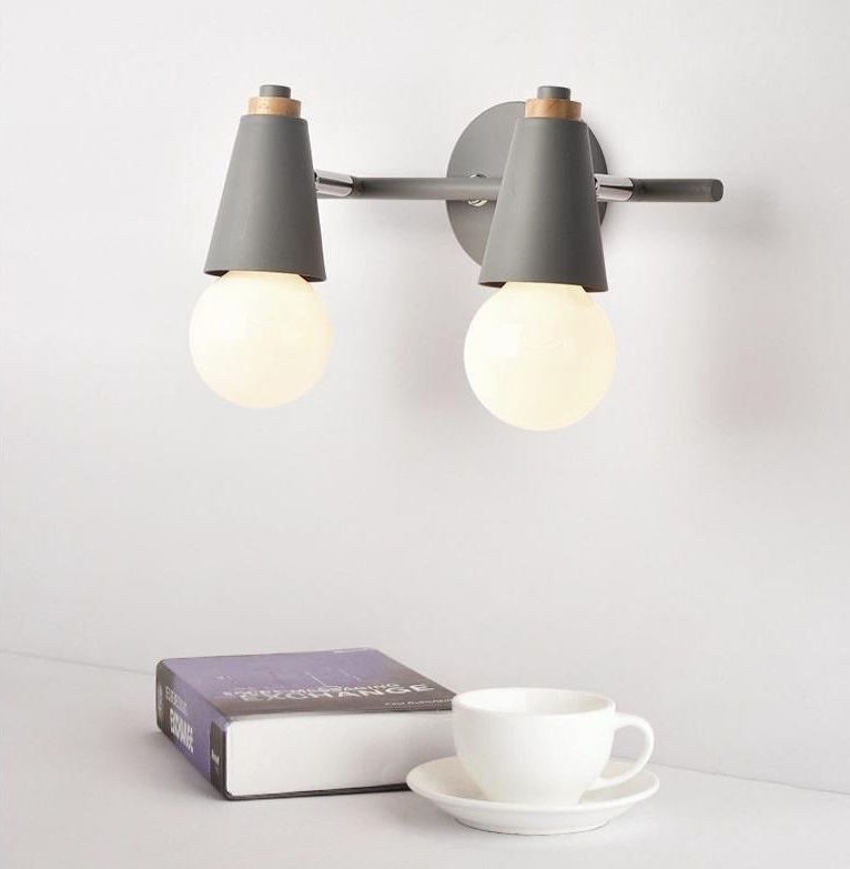 two light wall lamp grey
