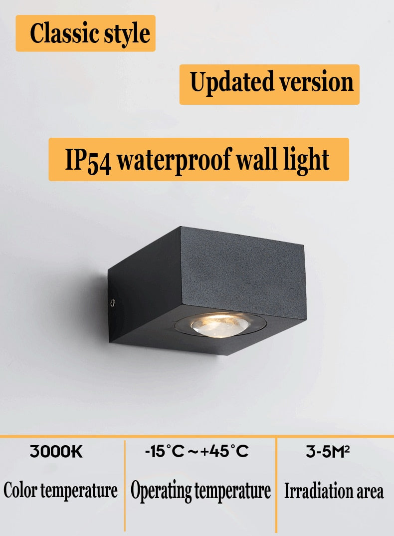 UFO Black Box Waterproof Wall Lamp