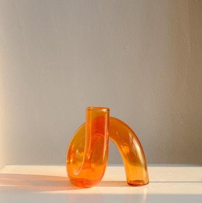 Colored Glass Loop Candle and flower Vase