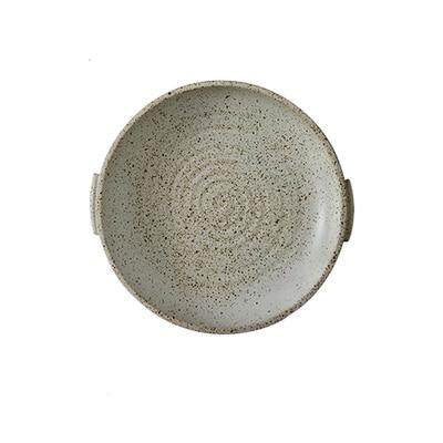round ceramic vintage aged beige dinner dish plate