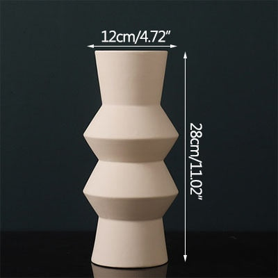 sculptured cylinder ivory ceramic vase