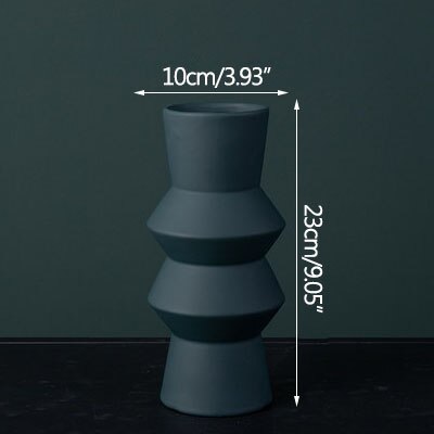 sculptured cylinder gray ceramic vase