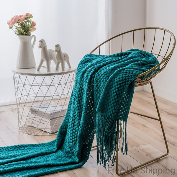 Modern Knit Throw Blanket