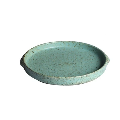 round Ceramic Porcelain Glazed finish green dinnerware