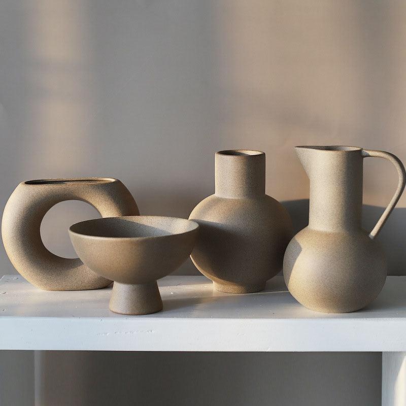 Clay ceramics, Pottery vase, Pottery sculpture