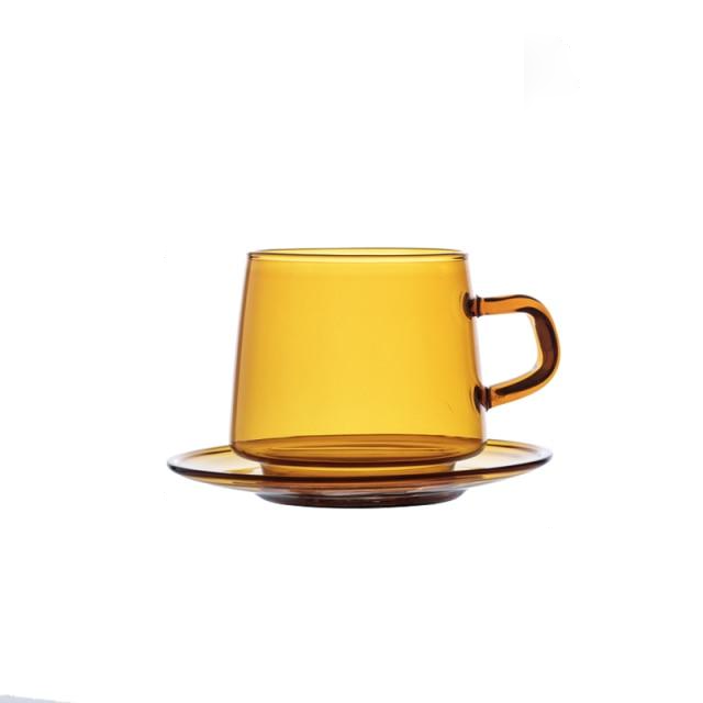 orange glass tea cup
