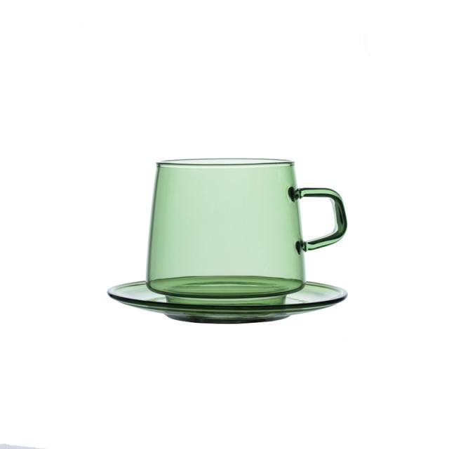 green glass tea cup