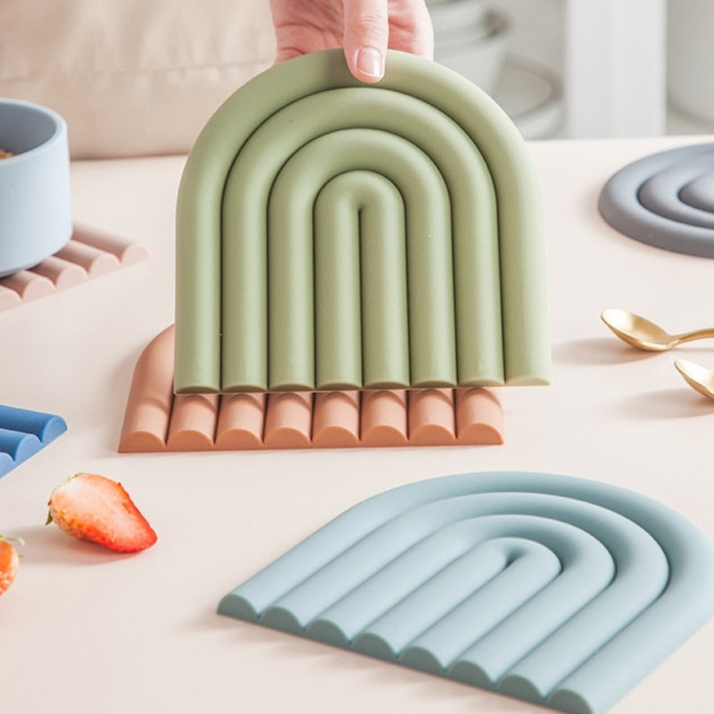 Rainbow Silicone Mat Coasters
