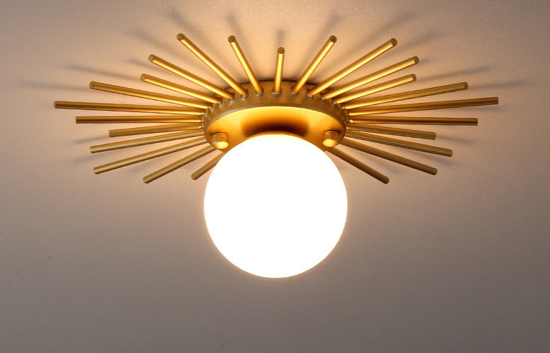 Pendant Light in Modern Style Ceiling Light with Gold Glass Ball Bohemian Art Deco
