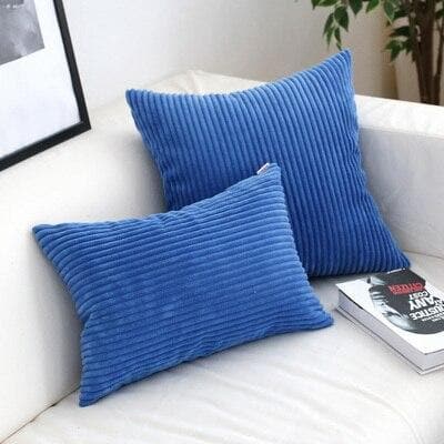 Corduroy Cushion Covers in Bright colors 17x17 24x24 Cobalt