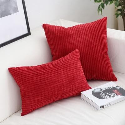 Corduroy Cushion Covers in Bright colors 17x17 24x24 Red