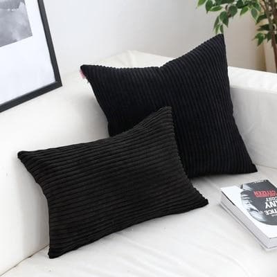 Corduroy Cushion Covers in Bright colors 17x17 24x24 Black