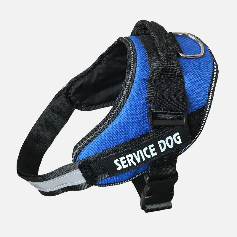 blue  Service Dog Customizable & Adjustable Reflective Pet Harness