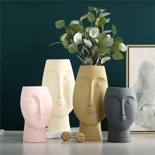 About Face Ceramic Abstract Vases
