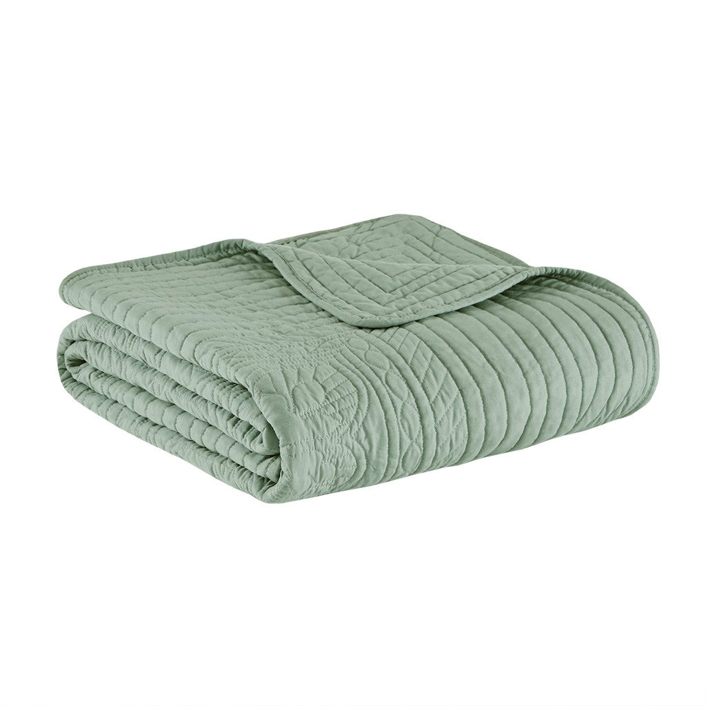 Tuscany Oversized Quilted Throw Blanket Scalloped Edges Elegant Textured Design
