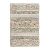 Woven textured bath rug stripe non skid shaggy bathroom mat boho inspired handwoven rug