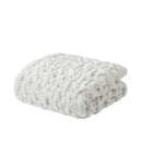 Ruched Faux Fur Throw Blanket Plush Textured Soft Cozy Sofa or Bed Accent
