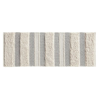 Woven textured bath rug stripe non skid shaggy bathroom mat boho inspired handwoven rug
