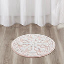 Floral medallion round rectangle bath mat tufted plush rug absorbent soft pile rug