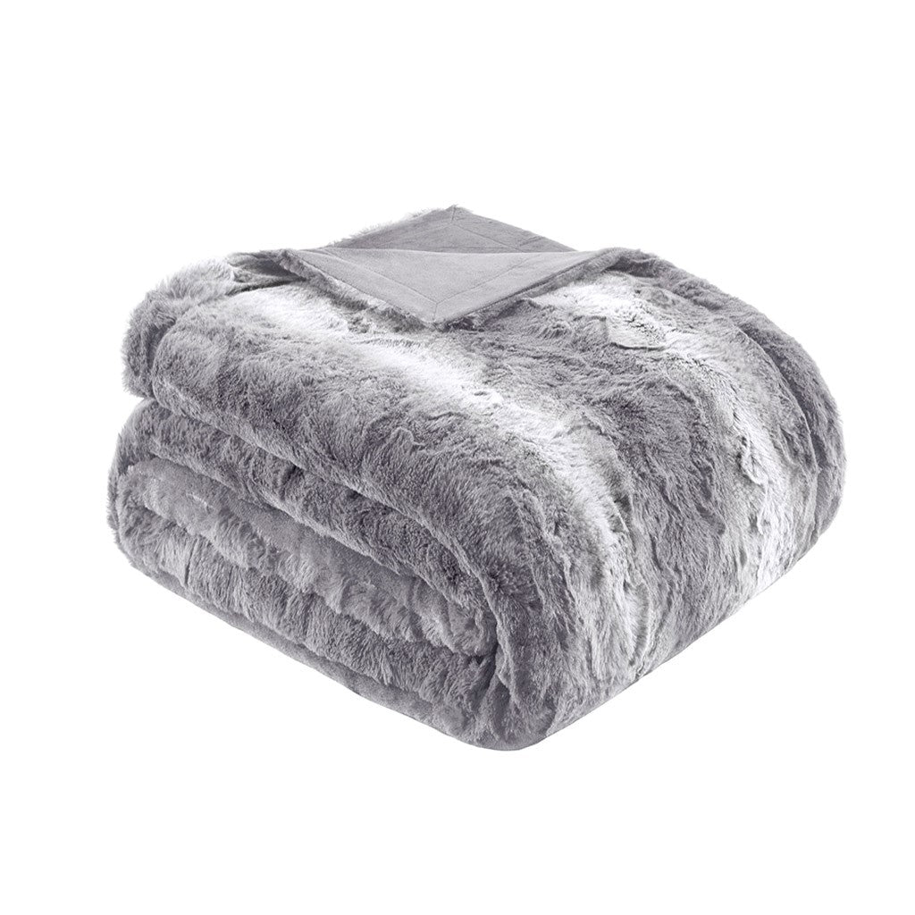 Zuri Oversized Faux Fur Throw Blanket Luxurious Plush Soft Decorative Accent