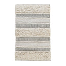 Woven textured bath rug stripe non skid shaggy bathroom mat boho inspired handwoven rug