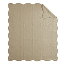 Tuscany Oversized Quilted Throw Blanket Scalloped Edges Elegant Textured Design