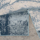 Modern Area Rug Blue Abstract Pattern Soft Textured Living Room Decor