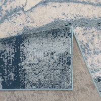 Modern Area Rug Blue Abstract Pattern Soft Textured Living Room Decor