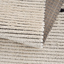 Modern Black and Beige Area Rug Geometric Zigzag Pattern Textured Living Room Carpet with Fringe