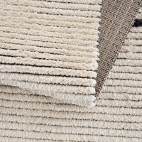 Modern Black and Beige Area Rug Geometric Zigzag Pattern Textured Living Room Carpet with Fringe