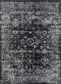 Black and White Distressed Vintage Area Rug Floral Pattern Modern Living Room Soft Floor Carpet