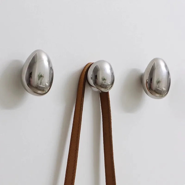 Chrome raindrop wall hooks modern minimalist silver decorative hanger
