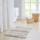Woven textured bath rug stripe non skid shaggy bathroom mat boho inspired handwoven rug