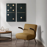 Black Domino Canvas Wall Art Set 2-Piece Modern Minimalist Geometric Decor