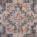 Vintage Medallion Area Rug Faded Blue Rust Ivory Traditional Persian Style Woven Living Room Carpet
