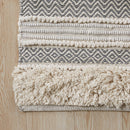 Woven textured bath rug stripe non skid shaggy bathroom mat boho inspired handwoven rug