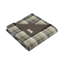 Oversized Cotton Quilted Throw Blanket Rustic Plaid Patchwork Design