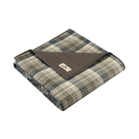 Oversized Cotton Quilted Throw Blanket Rustic Plaid Patchwork Design