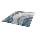 Modern Area Rug Blue Abstract Pattern Soft Textured Living Room Decor