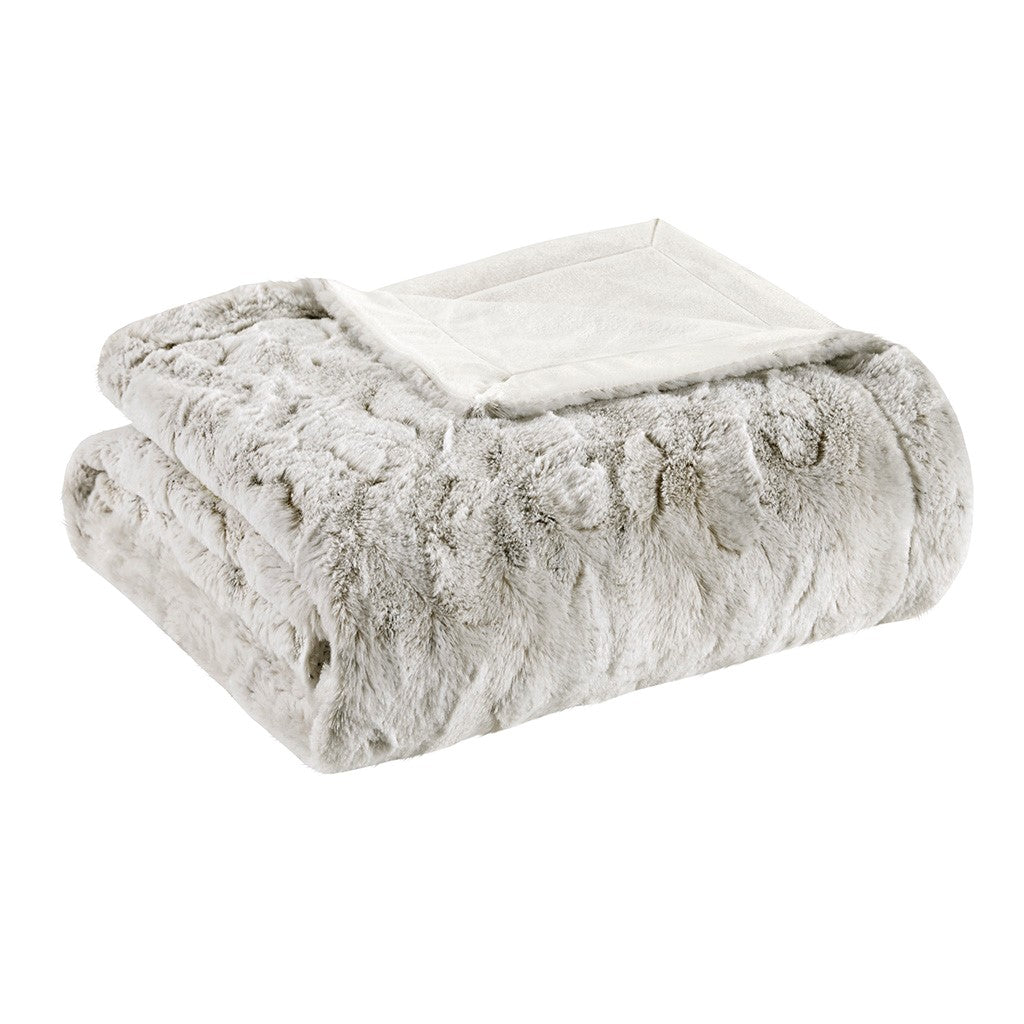 Zuri Oversized Faux Fur Throw Blanket Luxurious Plush Soft Decorative Accent