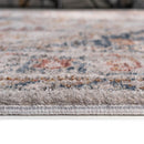 Vintage Medallion Area Rug Faded Blue Rust Ivory Traditional Persian Style Woven Living Room Carpet