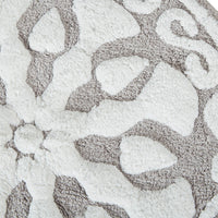 Floral medallion round rectangle bath mat tufted plush rug absorbent soft pile rug