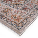 Vintage Medallion Area Rug Faded Blue Rust Ivory Traditional Persian Style Woven Living Room Carpet